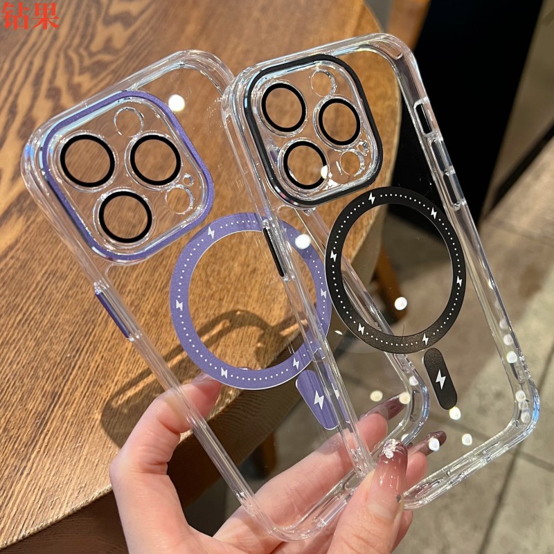 Transparent Magnetic Lens Glass Drop-resistant Mobile Phone Protective Shell photo 4