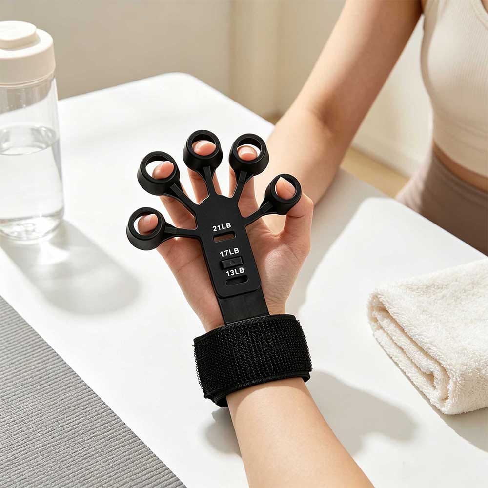 Finger Strengthener Silicone Five Finger Exerciser Adjustable Resistance Hand Gripper Finger Trainer For Home Gym Hand Strength Training Rehabilitation Wrist Forearm Muscle Portable Lightweight photo 3