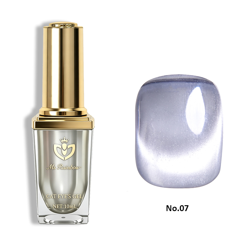 MsRainbow Starry Series Taro Grey Cat Eye Gel Polish 10ml, Milky Nude Magnetic Cat Eye For Nail Gel, Long Lasting LED Soak Off, Glossy Crystal Shimmer, Salon Manicure, Trendy Aesthetic Daily Wear Gift photo 2