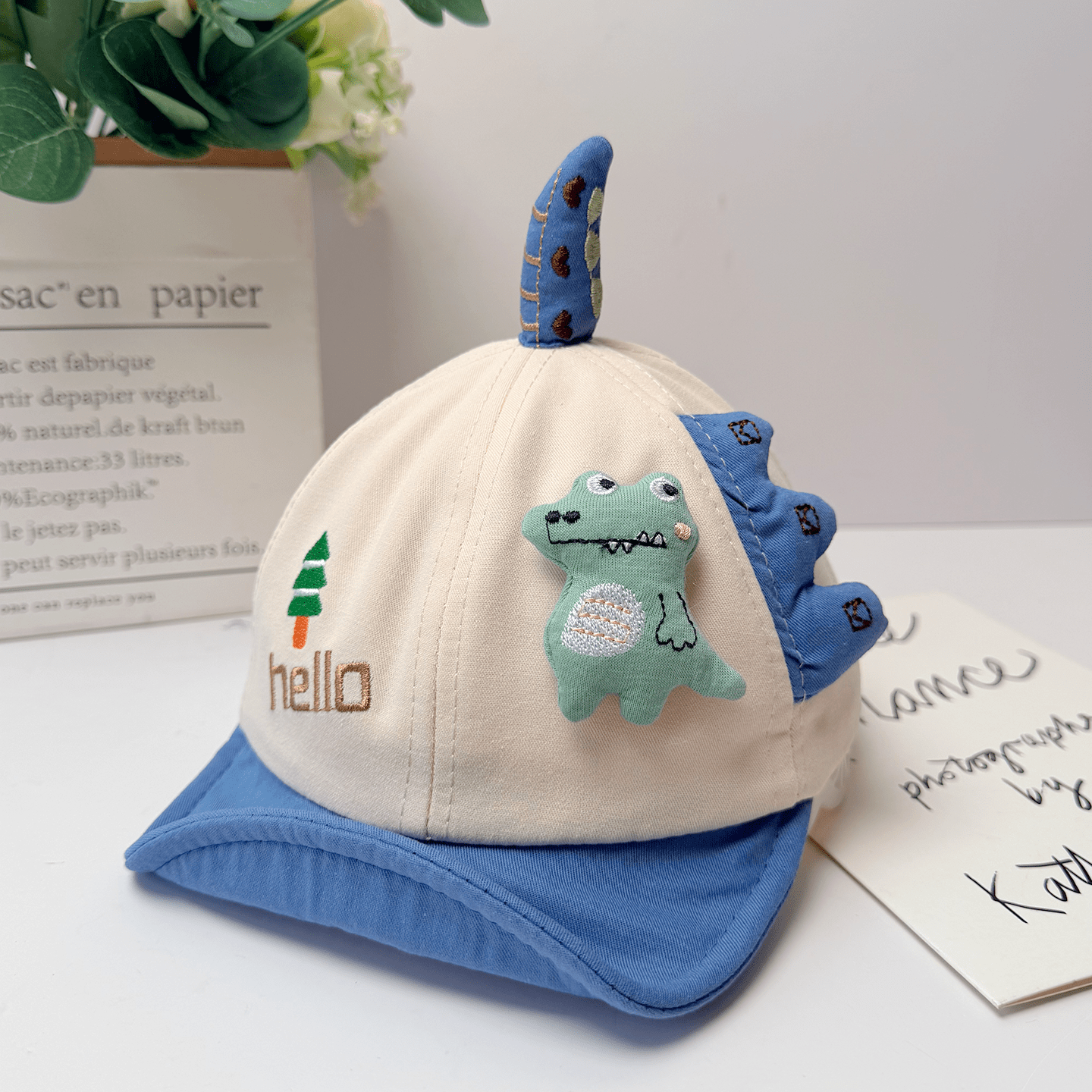 Three Dimensional Cartoon Baby Dinosaur Soft Cap With Brim And Earflaps Summer Autumn Lightweight Style Fashionable photo 2