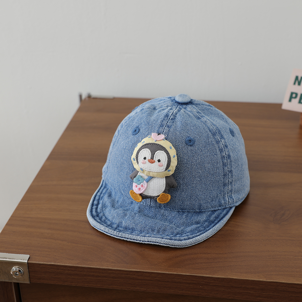 Cartoon Three-dimensional Penguin Children's Cowboy Baseball Cap - Washed Soft Brim Baby Duckbill Hat - Outdoor Outing Hat photo 1