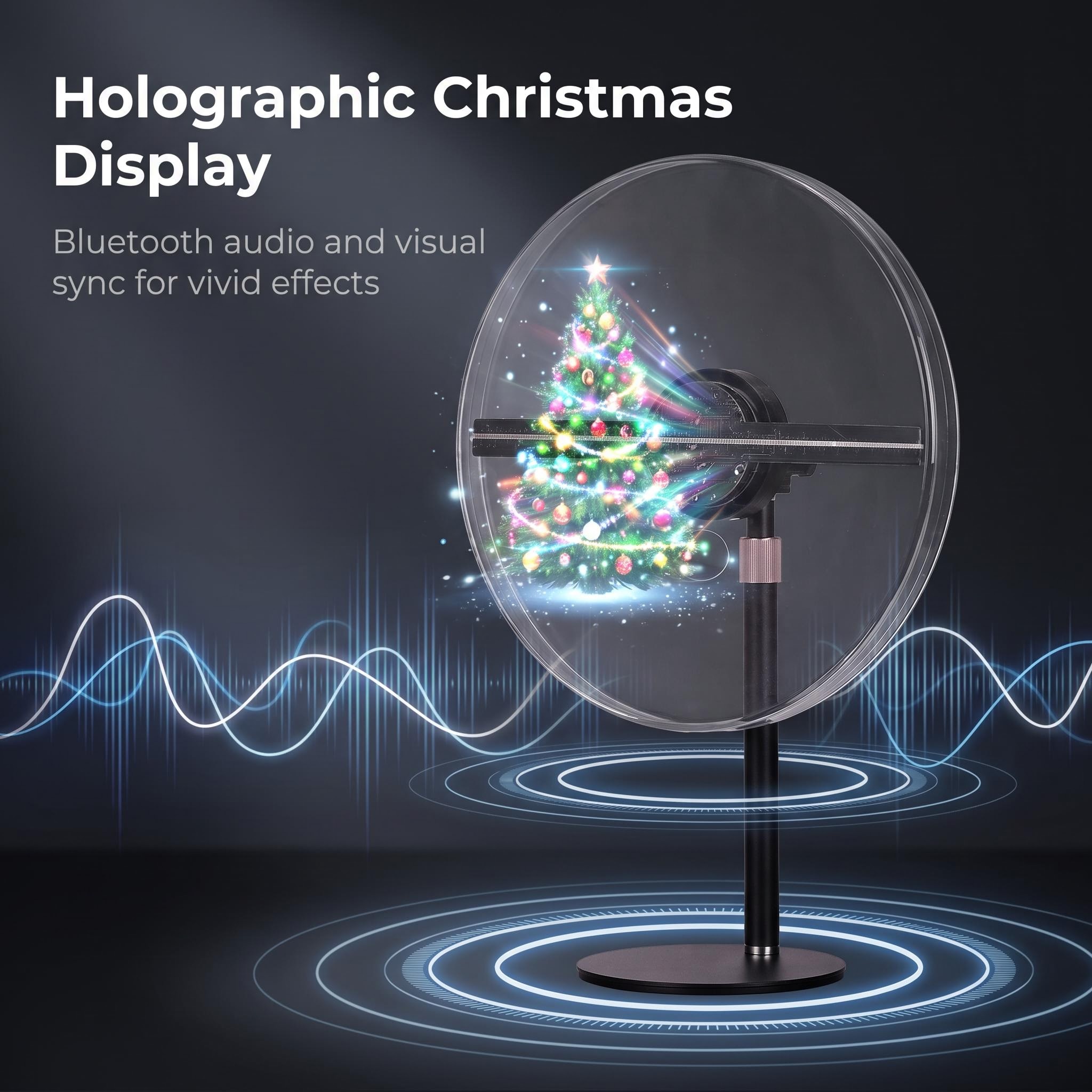 Wiilala Holographic Display Stand 12&20&30cm Naked-eye 3D Holographic Fan Advertising Machine Stereoscopic Floating Light Aerial Projector Gift Light Shopping Mall Home photo 1