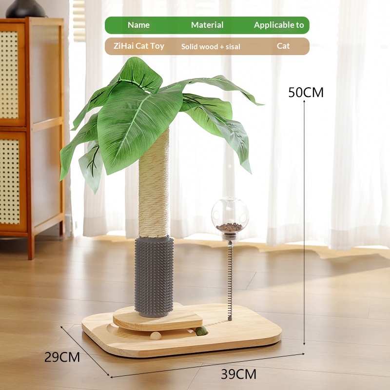 Cat Climbing Frame With Solid Wood Scratching Board, Durable Scratch-Resistant Cat Teaser Stick, Not Easy To Shed Debris, Cat Toy, Pet Supplies, Cross-Border Hot Seller photo 4