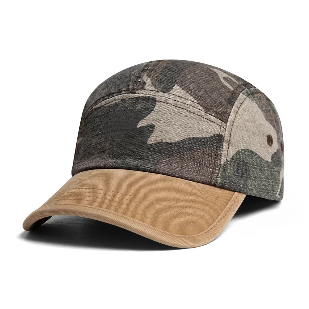 American-style Vintage Patchwork Washed Distressed Baseball Cap, Five-piece Short Brim Hip-hop And Artsy Casual Hat photo 2