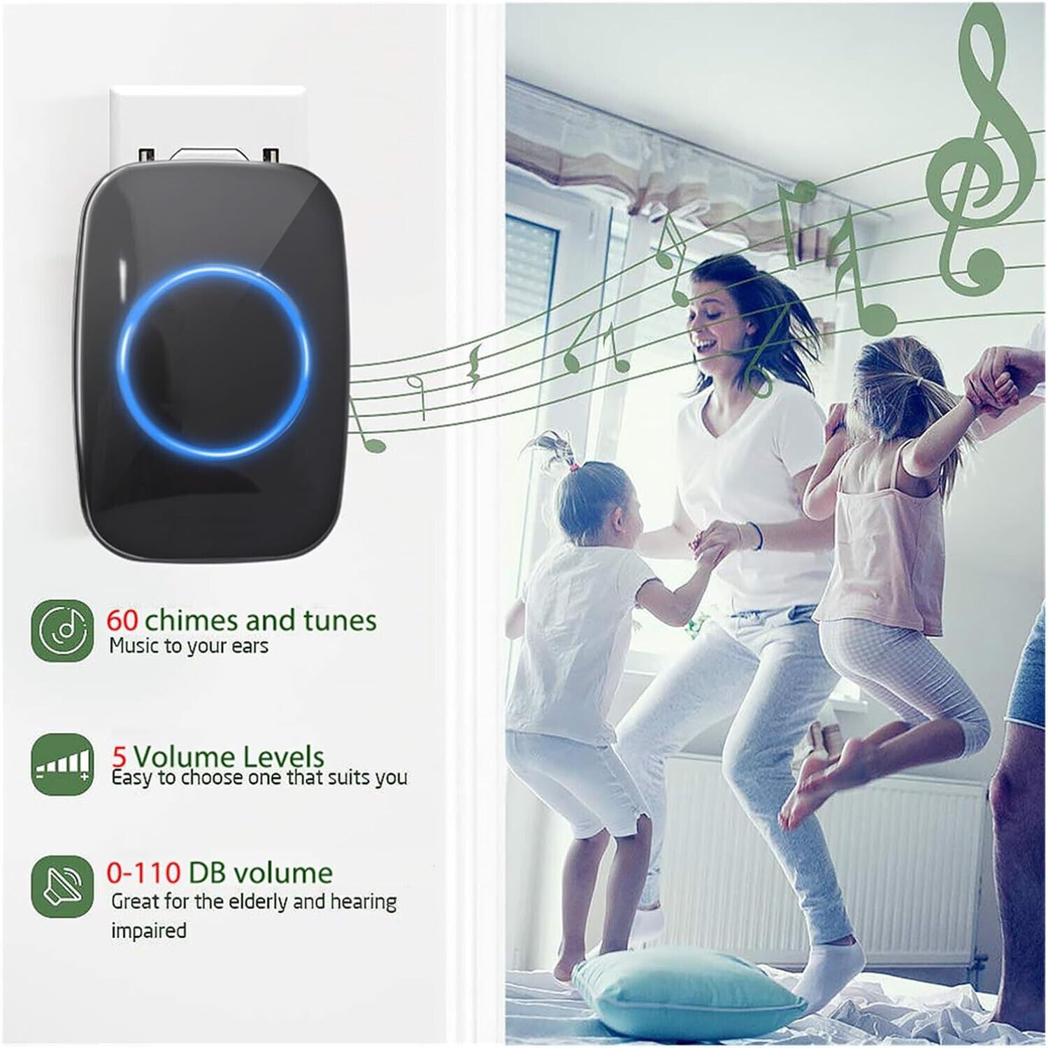 1O00ft Wireless Door Bells Waterproof Long Range Battery Home Cordless Doorbell photo 6