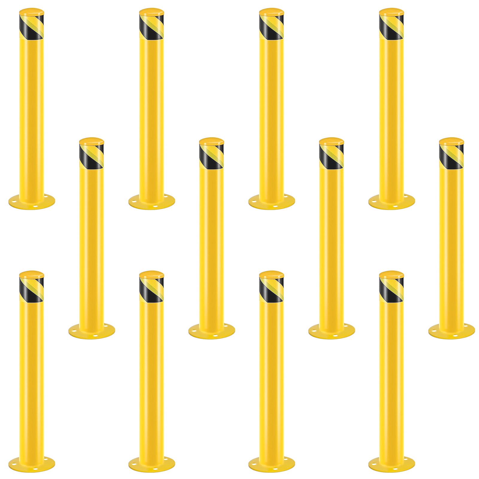 Safety Guardrails, 36 Inch High Steel Guardrails, 3.5-inch Diameter Parking Lot Guardrails, Yellow Powder Coated Safety Parking Lot Railings, Suitable For Traffic Sensitive Areas photo 1