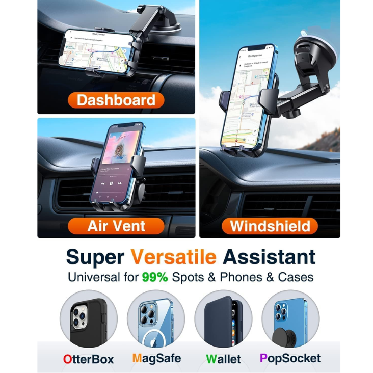 Strongest Suction  Military Grade Ultimate Car Phone Mount Patent Safety Certs Cell Phone Holder For Dash Windshield Vent For photo 3