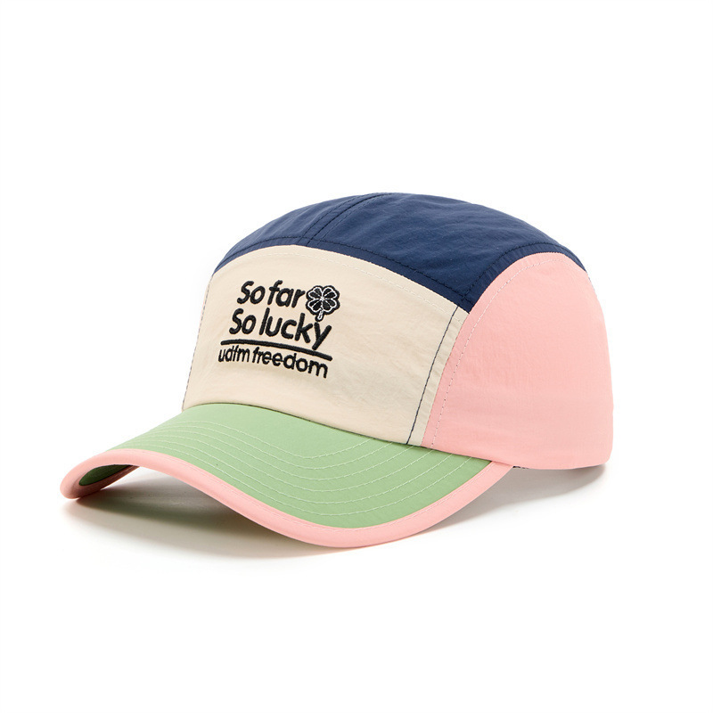 Fall Men's And Women's Quick-drying, Patchwork, Color-mixed, Embroidered Letter Style Casual Baseball Cap, Suitable For Outdoor Outings photo 1