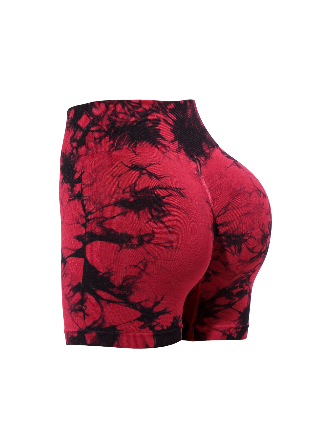 High Waist Seamless Tie Dye Yoga Shorts, Women Stretch Butt Lift Fitness Biker Shorts photo 7