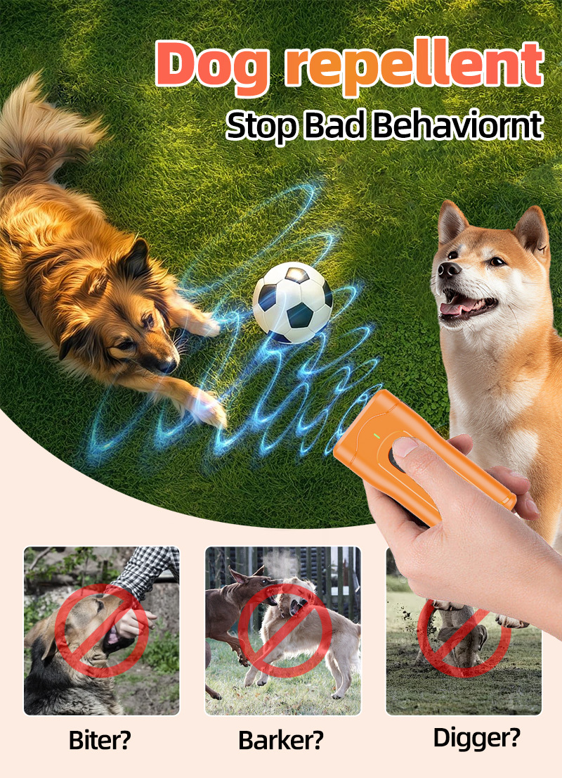 Handheld Portable Ultrasonic Anti-Bark Dog Repellent & Training Device. photo 7
