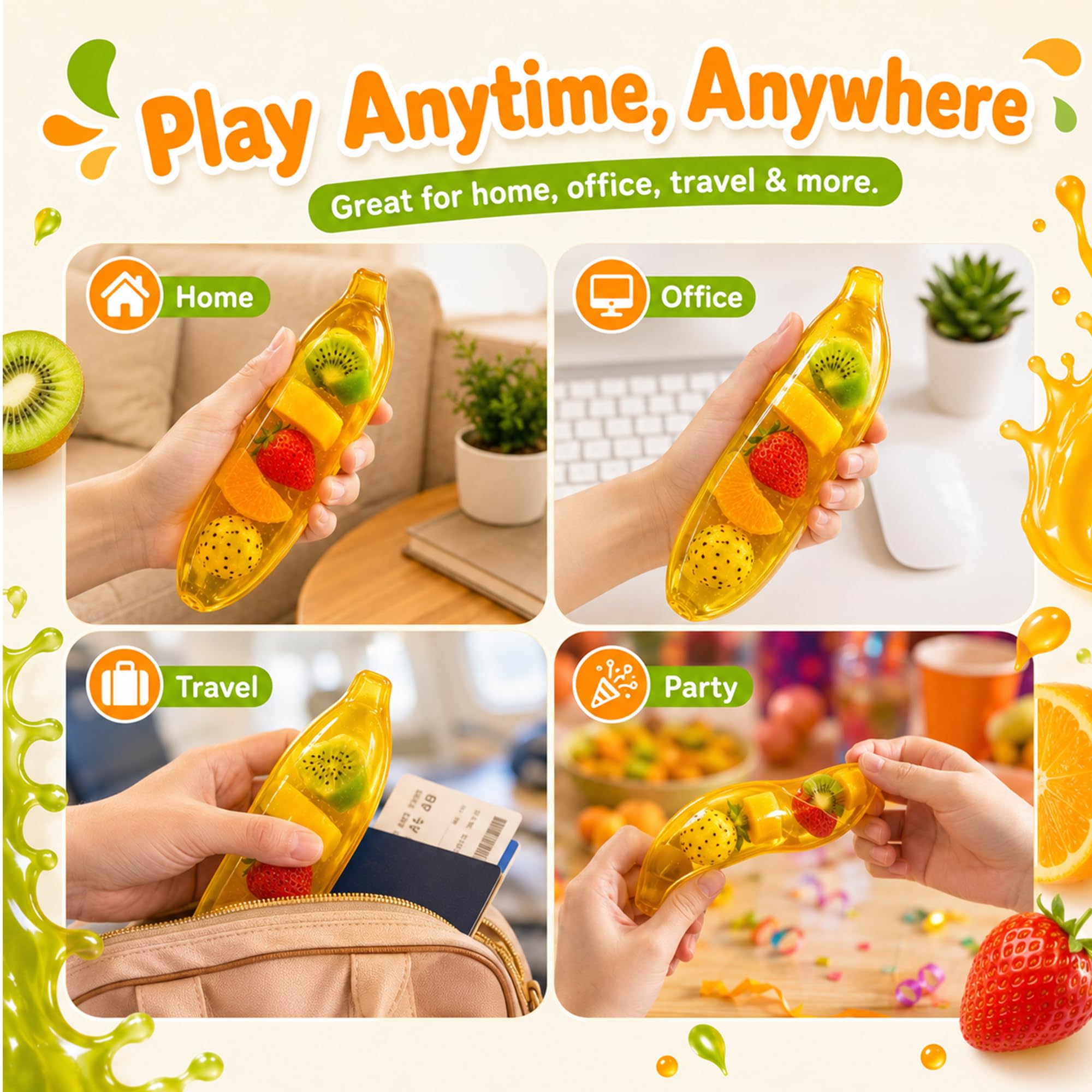 Banana  Toy,2026 New Giant Banana Fidget Toys,6.3 Inch Soft Jumbo Banana Squeeze Sensory Toy, Sugar Stress Relief Ball For Kids & Adults, Party Favors Classroom Prize Birthday Gifts photo 8