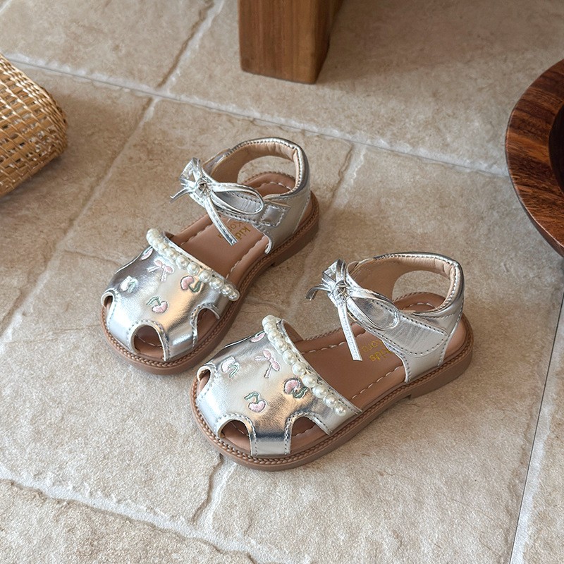 2026 Summer New Baby Girls Sandals, Closed-Toe Breathable Princess Shoes, Korean Fashion Little Kids Sandals photo 3