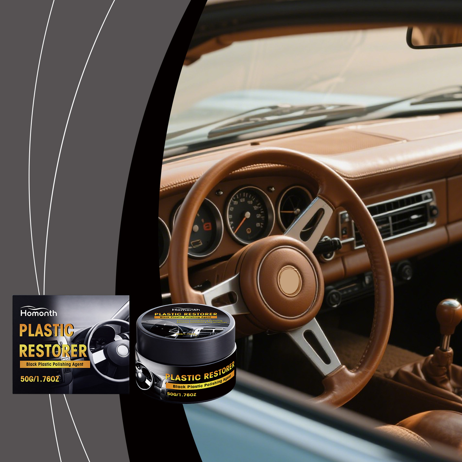 Plastic Cleaning Cream, Gentle Interior Trim Decontamination Dust Removal Care Balm photo 1