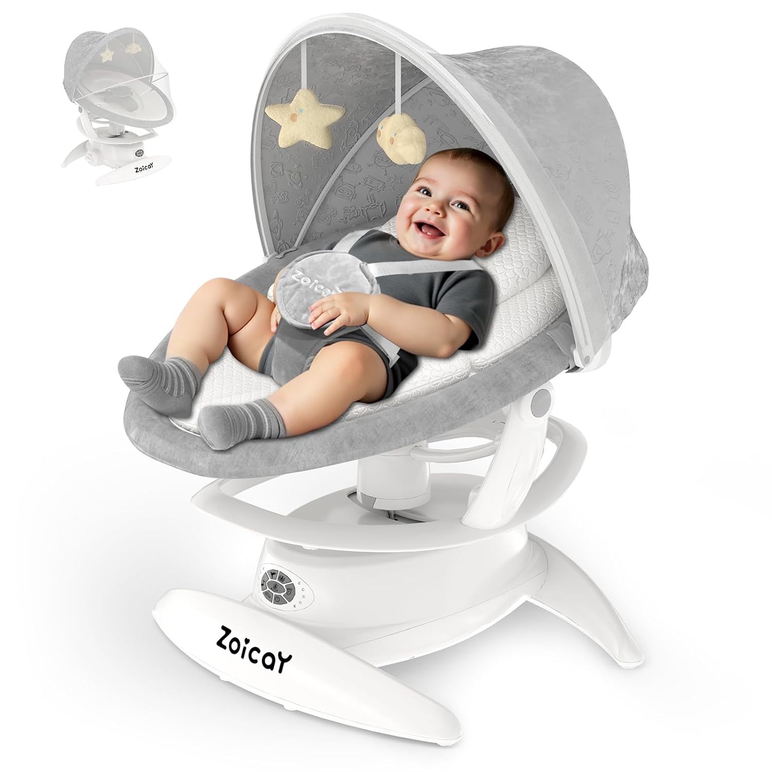 Baby Swing For Infants With Motion Detection, Electric Baby Swing With 3 Swing Modes, 12 Lullabies  5-Speeds photo 1