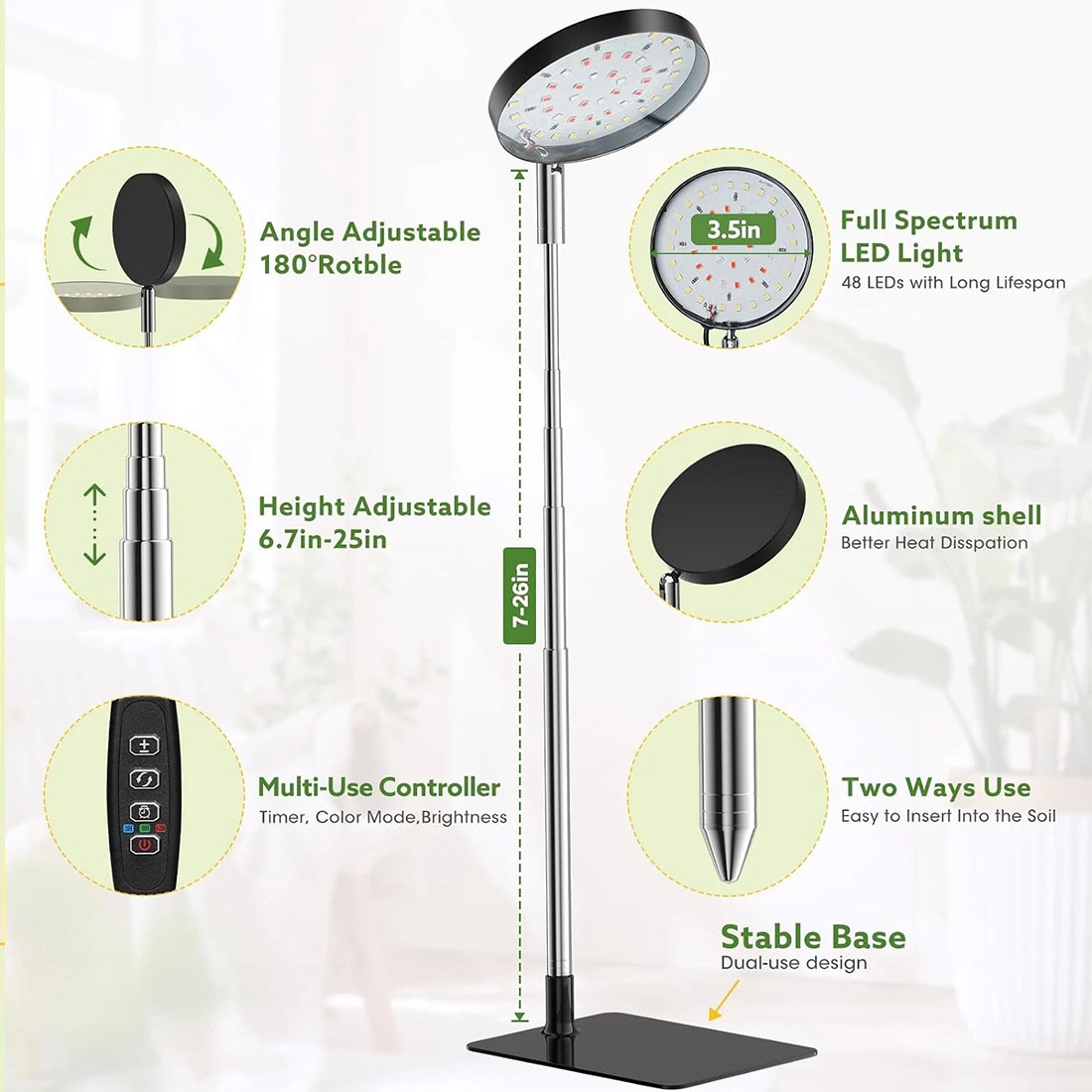 LED Plant Grow Lights For Indoor Plants Dimmable Growing Lamp USB Full Spectrum photo 7