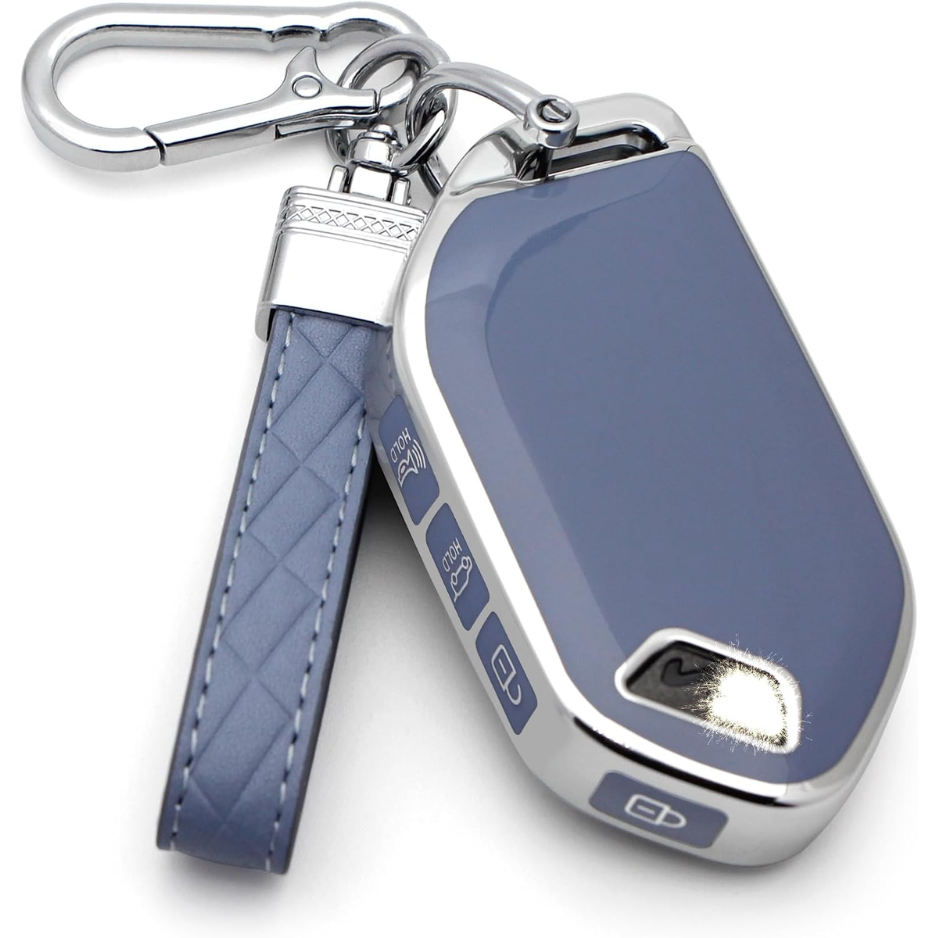 KIA Key Cover And Key Chain Blue Set, Protective Remote Key Case For Sportage, Telluride And K5 Car Keys photo 1