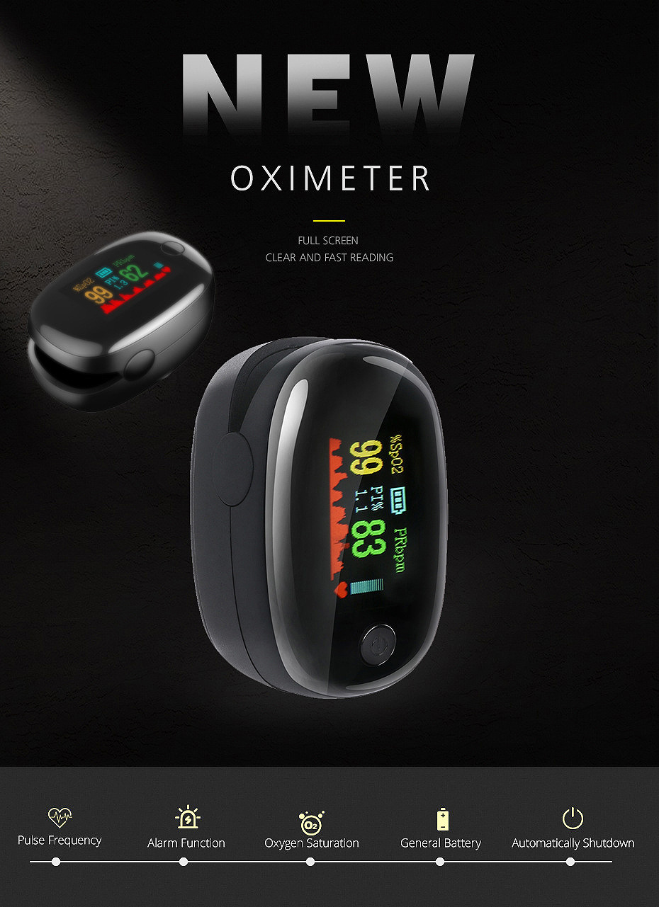 Fingertip Pulse Oximeter - OLED Display Blood Oxygen Saturation & Heart Rate Monitor With Perfusion Index photo 8