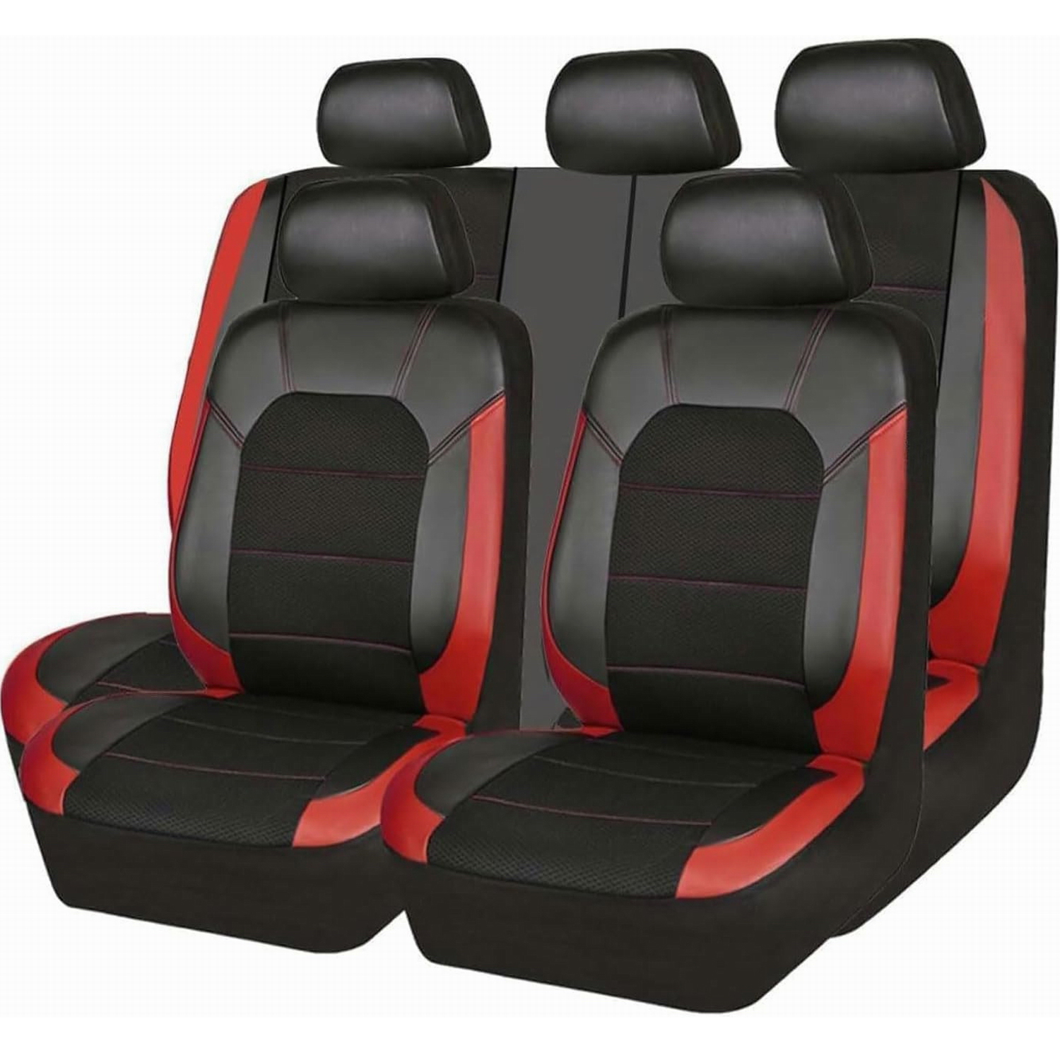 5-Seat Car Seat Cover, Single-Stitch Diamond Pattern, Quilted And Embroidered, Synthetic Leather, PVC Leather, Exported To Europe And America photo 4