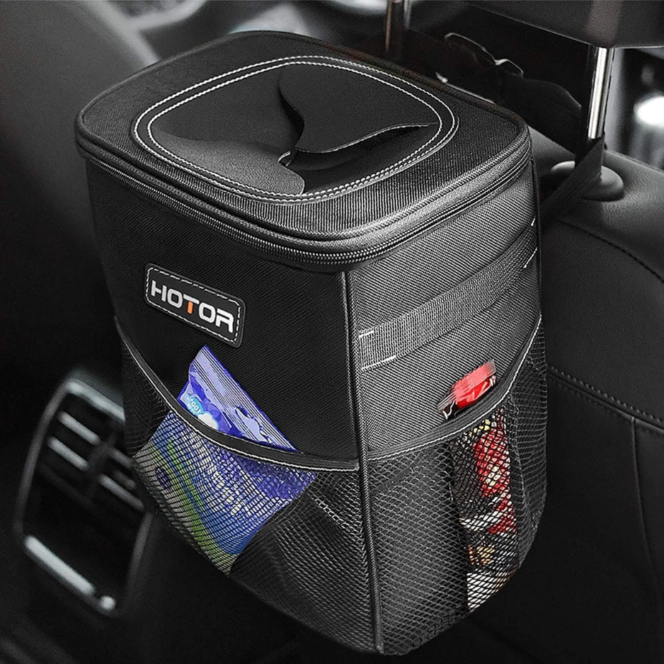 Black Car Trash Can 2 Gallon, Leakproof Hanging Waste Bin And Organizer For Vehicle Interior photo 1