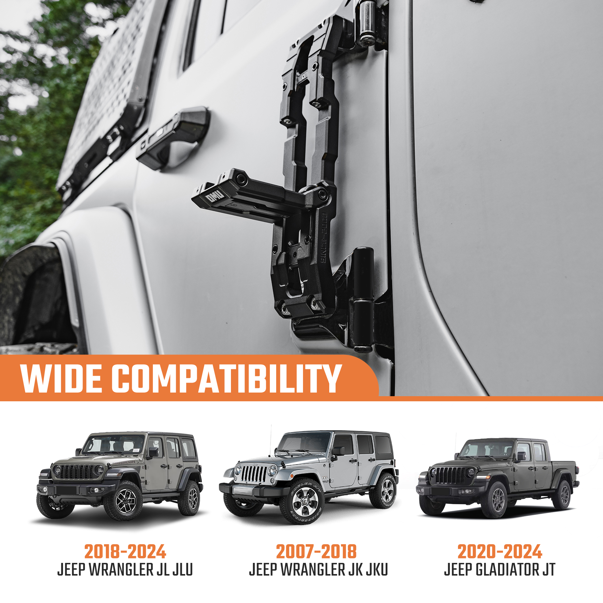 Door Hinge Step For 2007-2025 Wrangler & 2020-2025 Gladiator photo 4