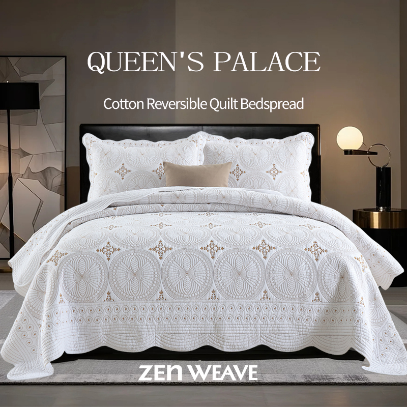 3-Piece Arabesque Quilted Bedspread Set Luxury Hotel Collection, No Clumping Pre-Shrunk Envelope Closure Shams Luxury Hotel Collection, No Clumping Pre-Shrunk Envelope Closure Shams photo 1