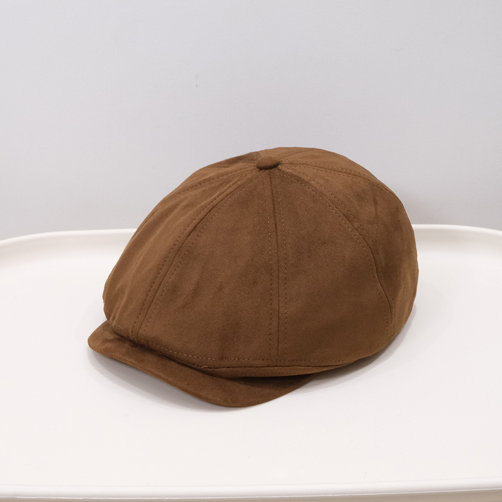 Vintage Fashion Autumn-winter Versatile Brushed Octagonal Brimmed Forward Hat With British Style Solid Color Versatile Casual Baseball Cap Beret photo 3