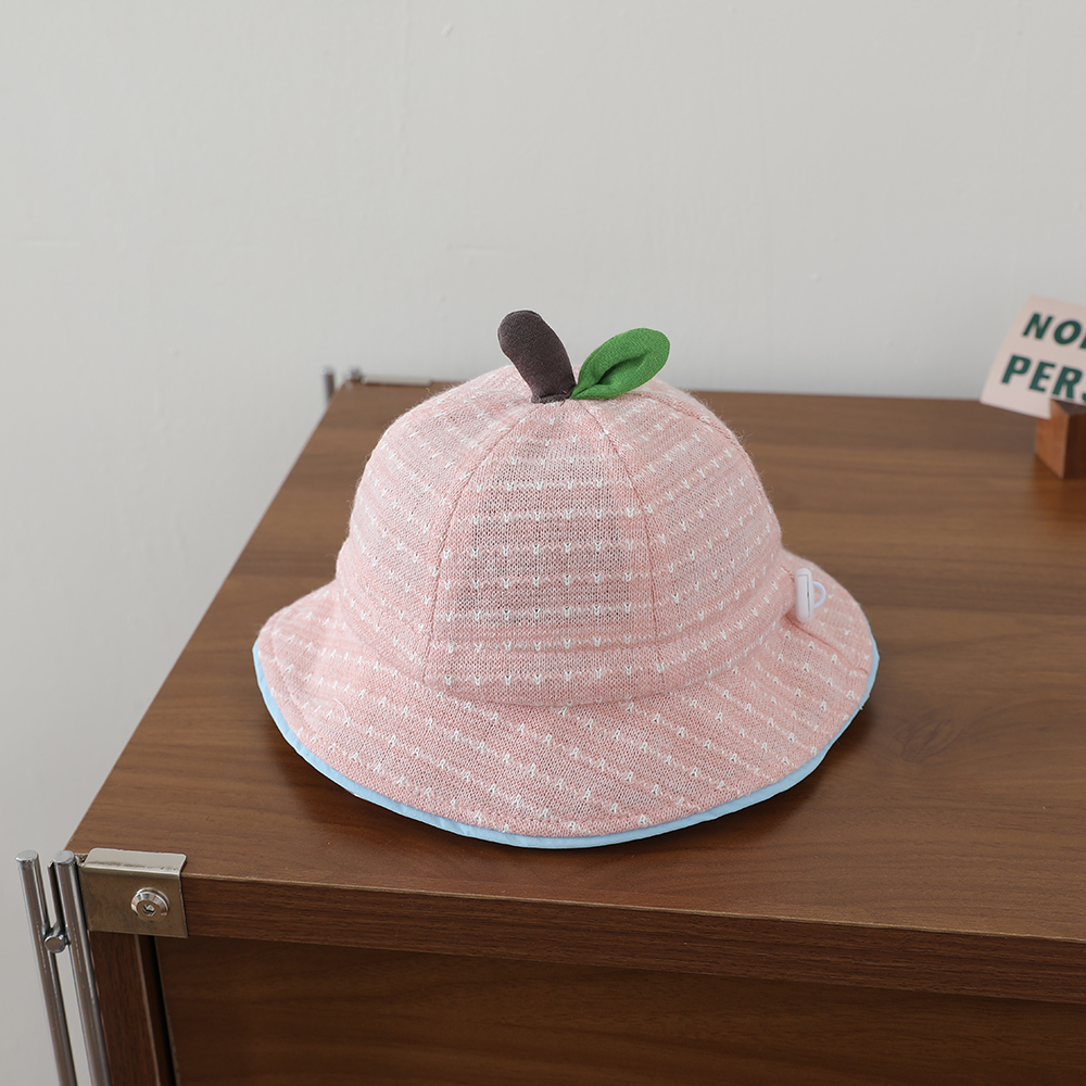 3D-shaped Small Fruit Children's Fisherman Hat, Knitted Jacquard, Contrasting Color Piping, Soft Brim, Outdoor Casual photo 4