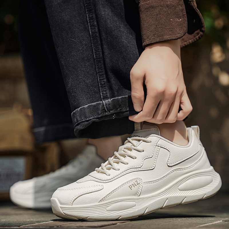 Men's Summer New Sneakers Fashion All-match Platform White Shoes Soft Sole Casual Dad Shoes For Teenagers photo 3