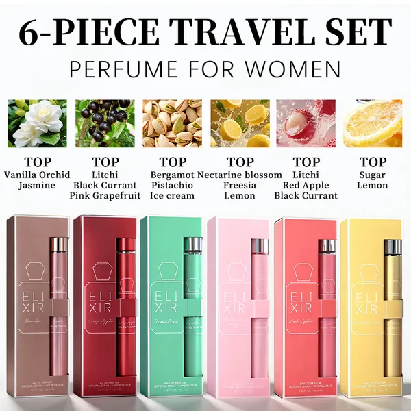 Women's 6-Piece Set Travel Perfume 35ml 1.18oz Perfume For Her PDQ Sweet Gourmand & Floral Fragrances Long Lasting For Party Night Out & Daily Wear Perfect Gift For Girlfriend, Best Friend, Mother photo 7