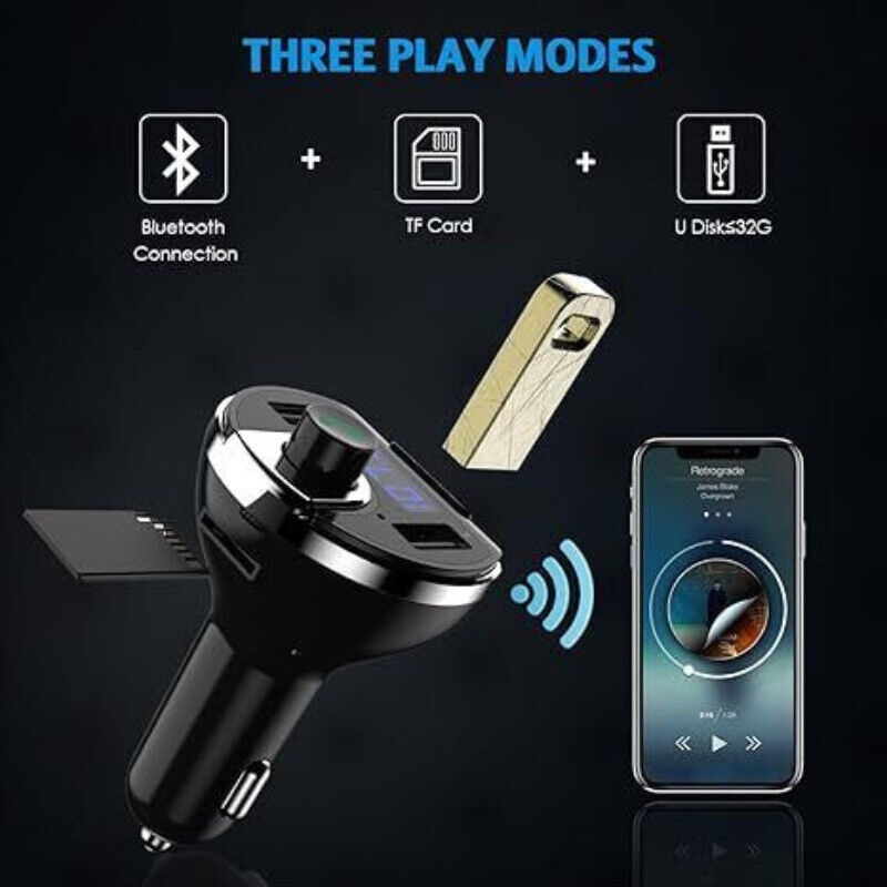 Car Bluetooth T20 Hands-free FM Transmitter MP3 Player Phone Charger photo 5
