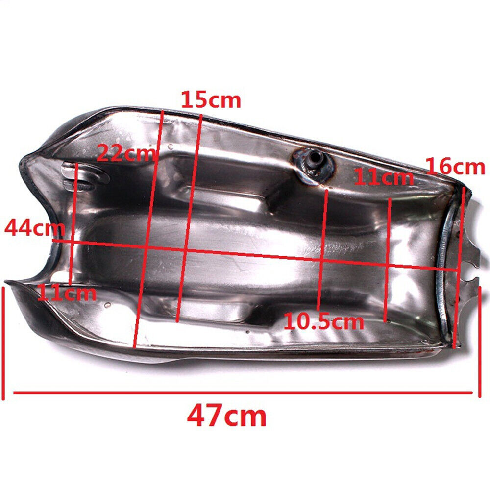 Universal Silver Cafe Racer Fuel Gas Tank 9L 2.4 Gallons Modified Fuel Tank photo 4