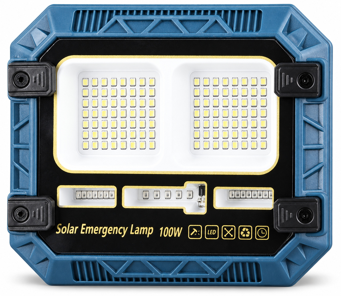 Solar Powered Rechargeable Battery Display 18650 W8113 1 Remote Control LED Flood Light Red Blue photo 1