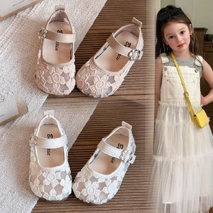 2026 Spring Summer New Girls Mesh Sandals, Kids Breathable Princess Shoes, Casual Loafers Leather Flat Shoes For Little Girls photo 1