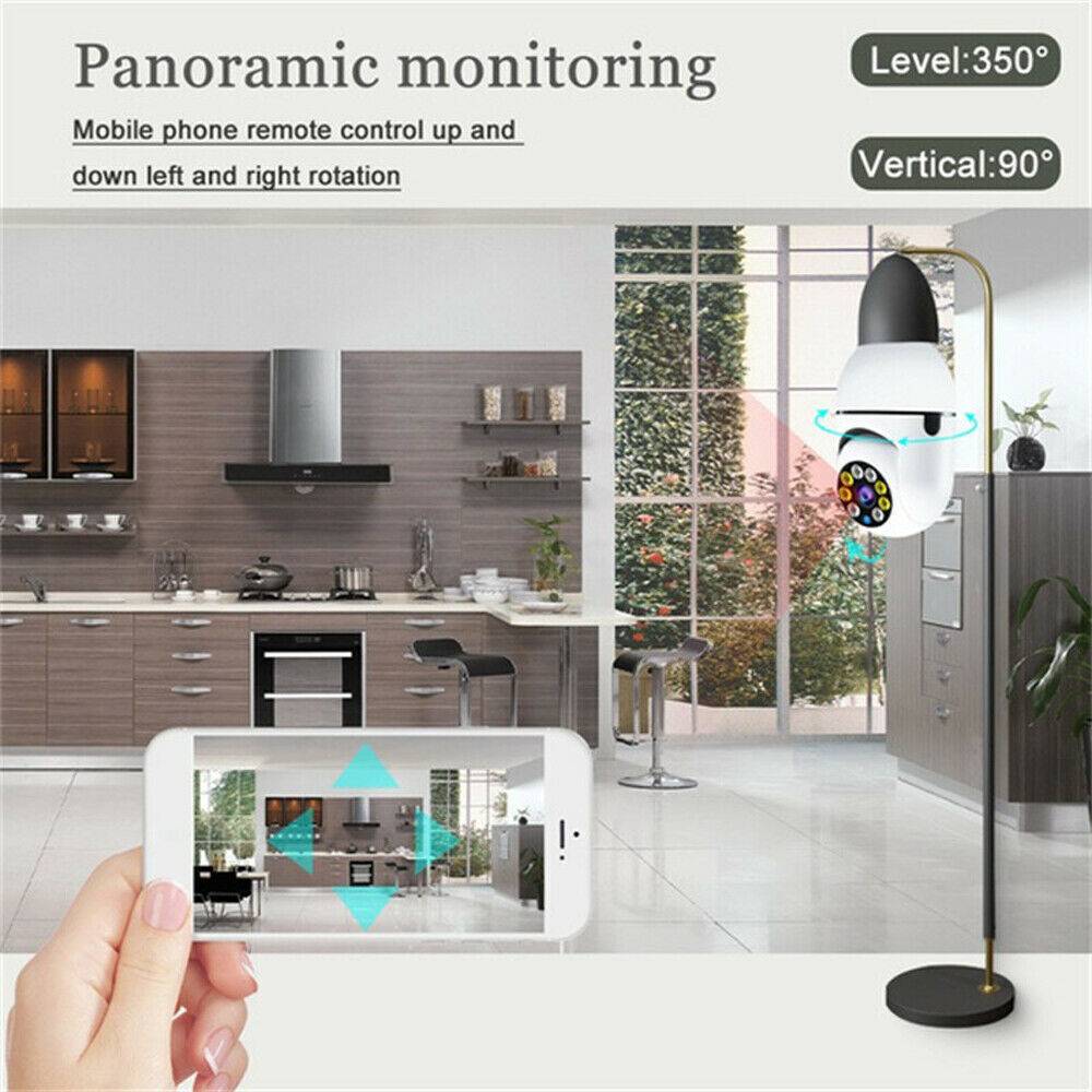 IR E27 Light Bulb Camera 1080P HD Wireless Wifi Smart Home Security Camera photo 5