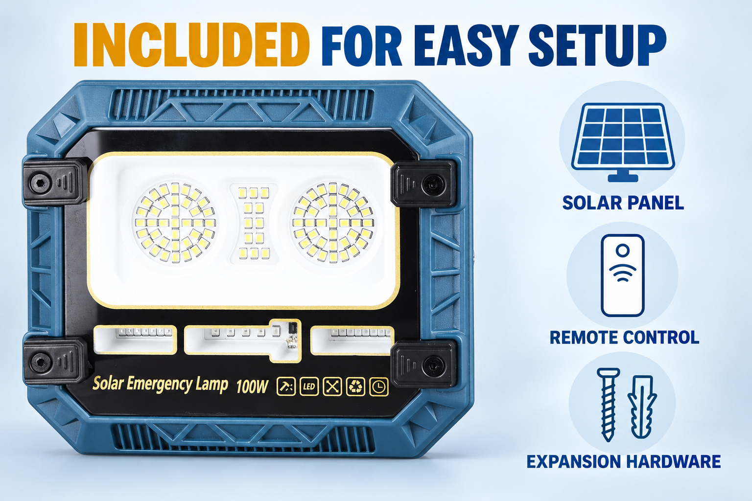 Solar Powered Rechargeable Battery Display 18650 W8115 1 3600mAh LED Flood Light 86 3 1W photo 4
