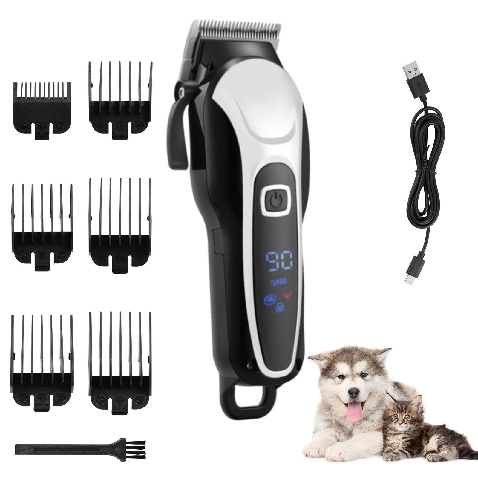 Dog Clippers Low Noise Cordless Pet Shaver Grooming Clipper Thick Hair Trimmer photo 2