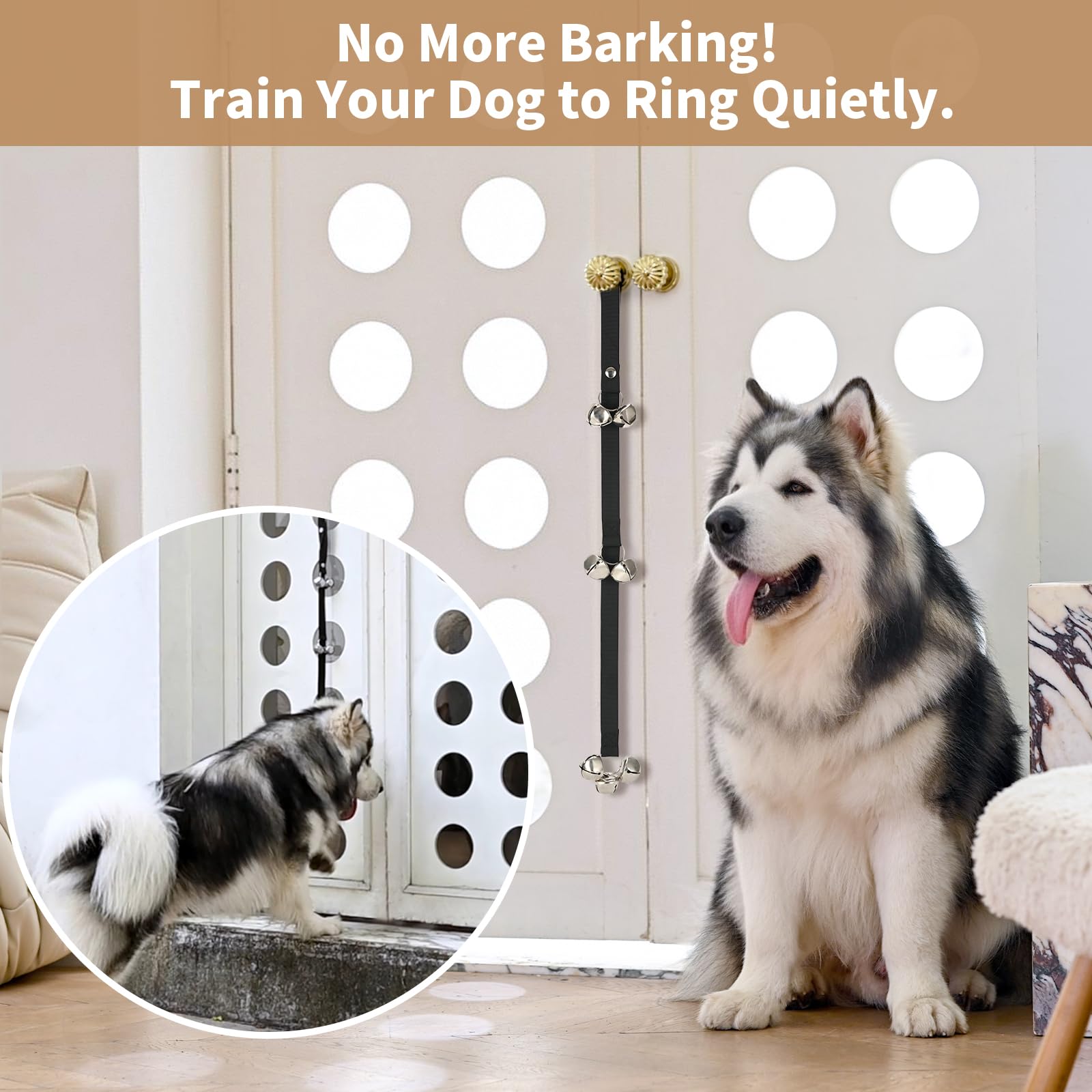 Upgraded Puppy Bells Dog Doorbells For Door Knob  Potty Training  Go Outside-Dog Bells For Puppies Dogs Doggy Doggie Pooch Pet Cat For Dog Lovers-Premium Quality-3 Snaps For Length Adjustment photo 7