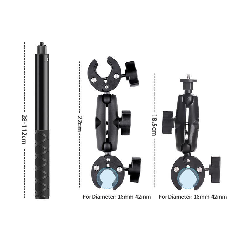 Motorcycle Mount Selfie Stick For Insta360 ONE X X2 X3 X4 X4 Air X5 DJI Osmo 360 photo 8