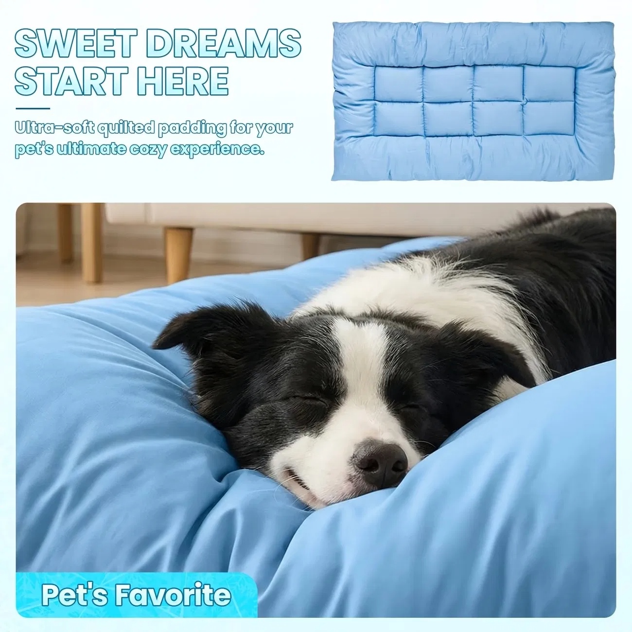Extra-Large Cooling Dog Sofa Bed, Ultra-Soft Plush Pet Mat With 8 Compartments And Non-Slip Bottom, Thick Polyester Dog Bed For Large Dogs photo 6