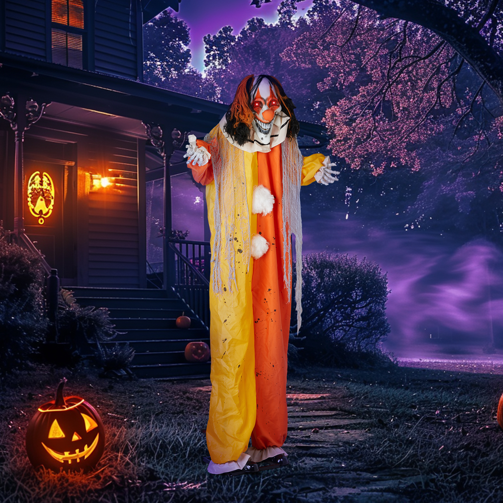 8.2ft   Red Eyed  Clown Outdoor Halloween Decorations photo 1