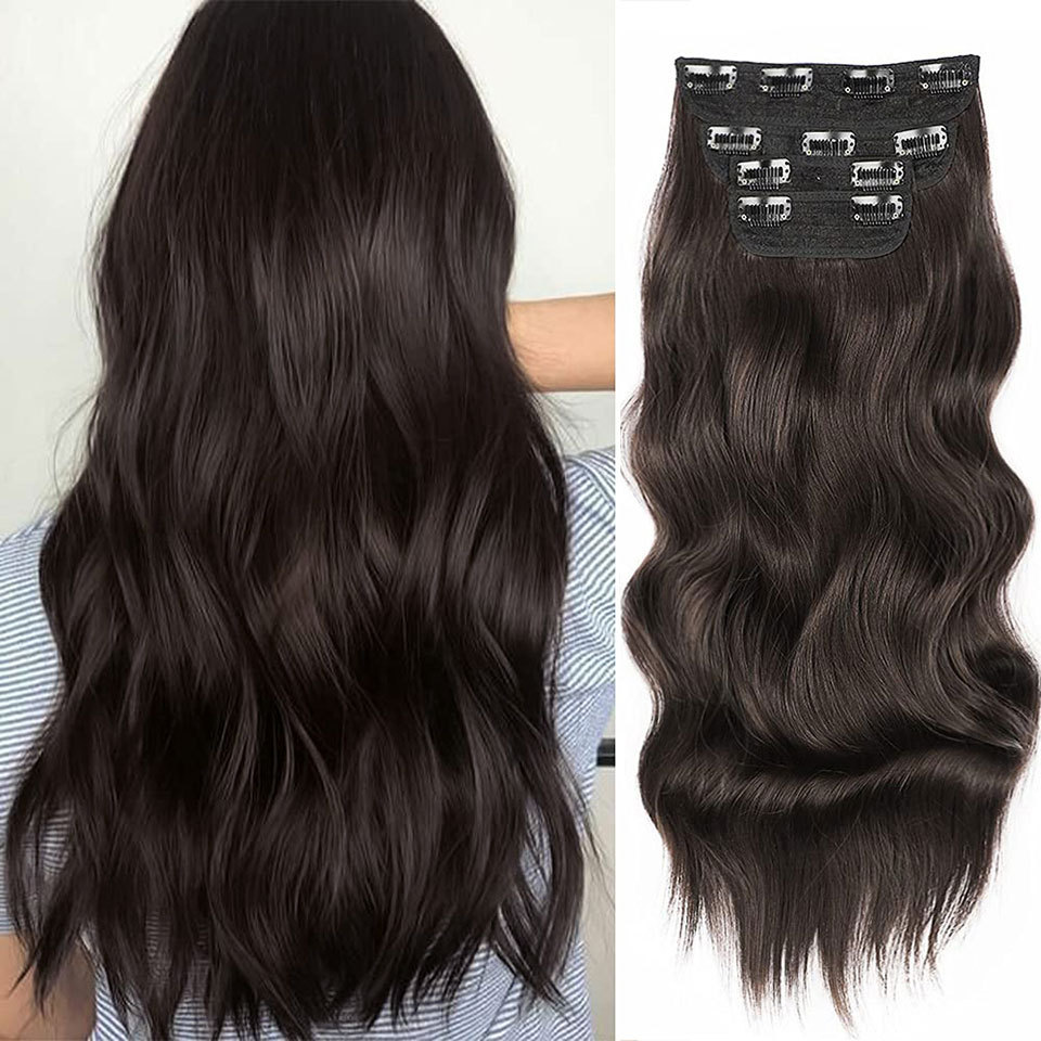 Women's Long Wig Water Ripple Hair Extension Piece 4-piece Set photo 1