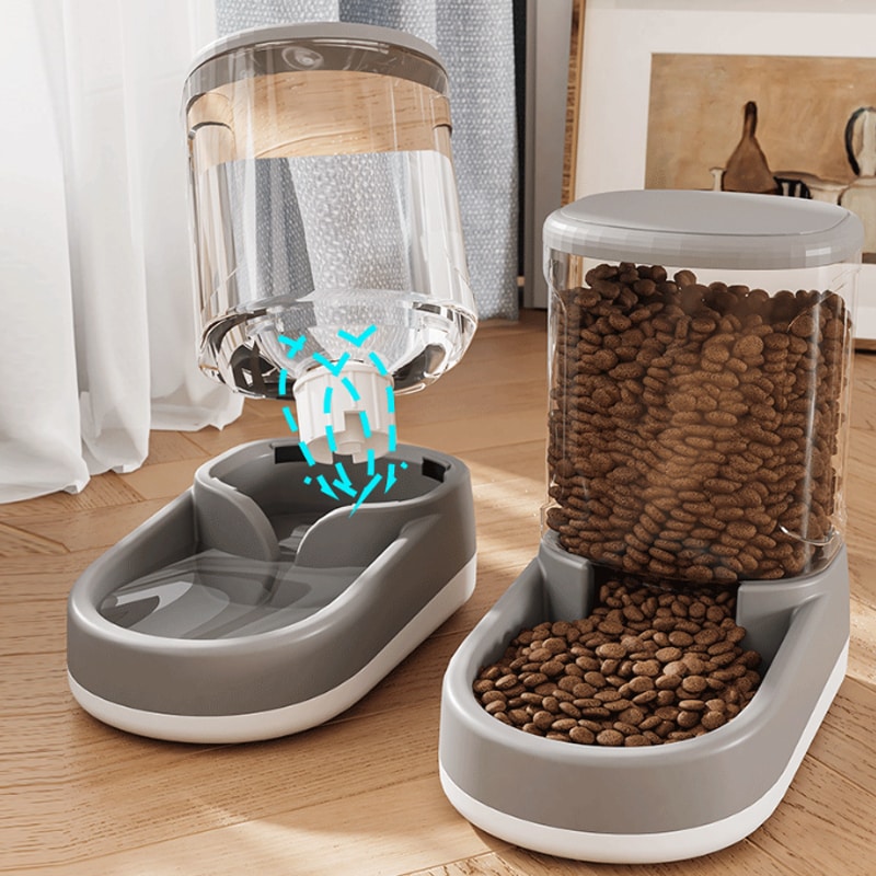 3.8 L Automatic Pet Feeder Cat Dog Food Dispenser Water Bowl Drinking Fountain photo 3