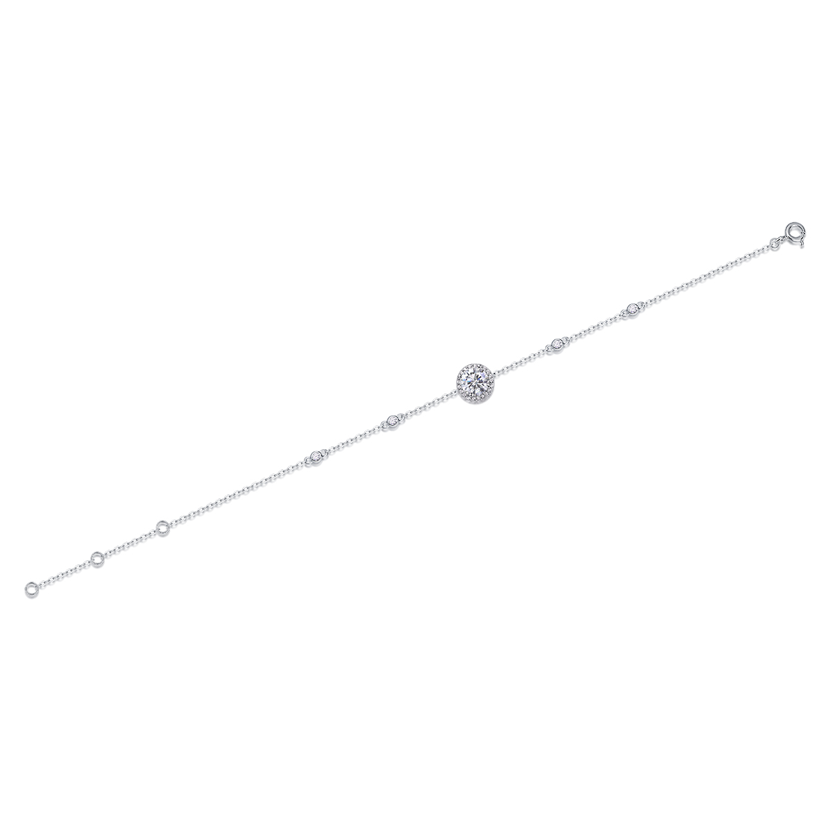 S925 Silver 1.5g Moissanite Bracelet, 1ct Halo D VVS1, 16&5cm Adjustable, GRA Certified photo 5