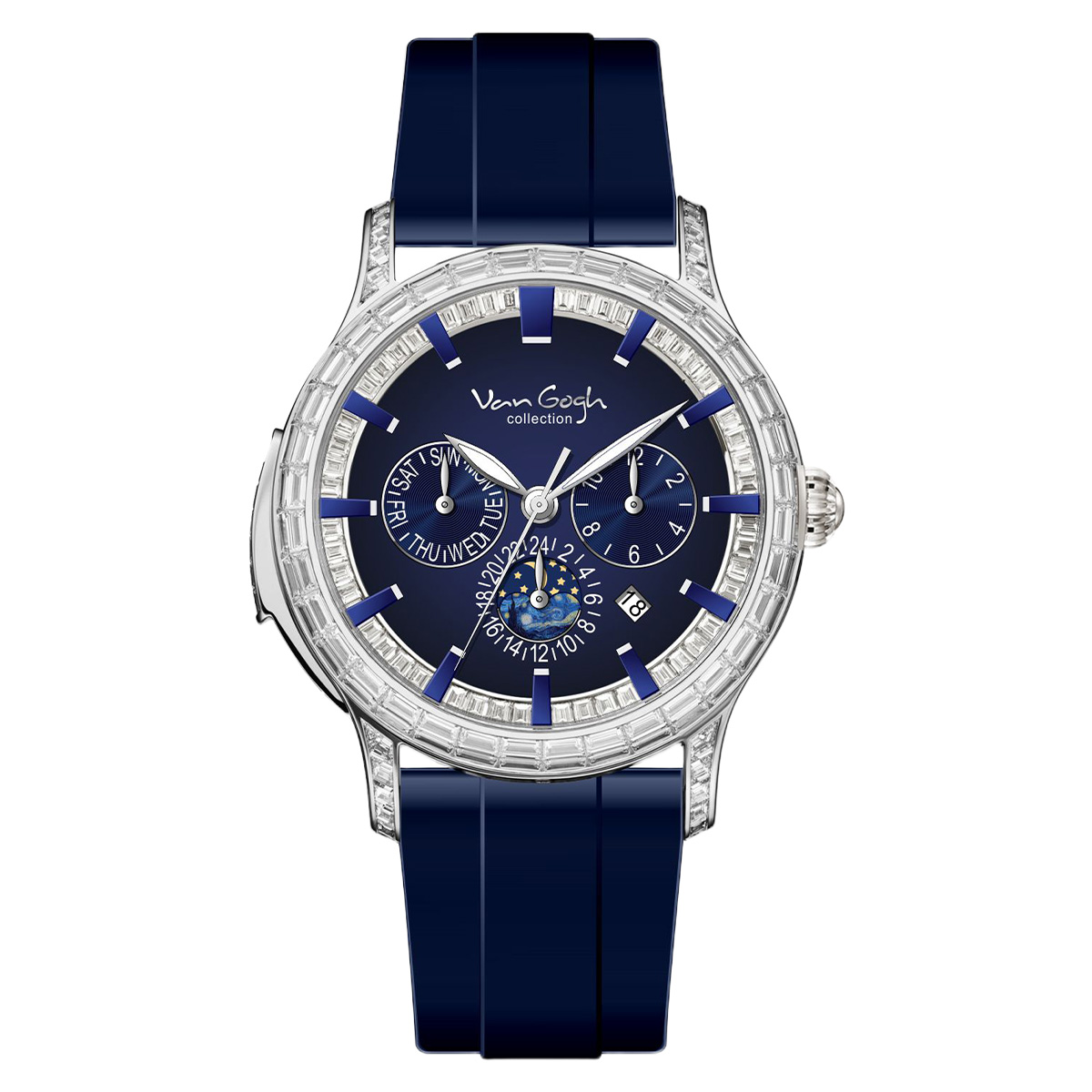 VAN GOGH High Appearance Light Luxury Men's Luminous Blue Mechanical Watch Bohui Series photo 2