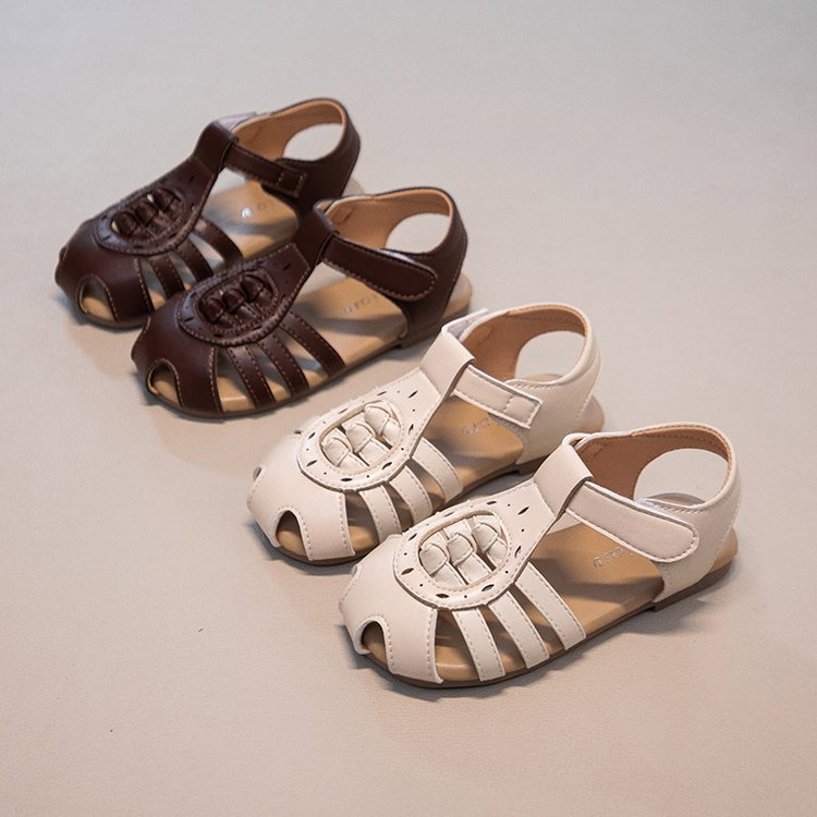 Ins Baotou Woven Roman Sandals Summer New Korean Version Girls Hollow Princess Shoes Beach With Skirt photo 1