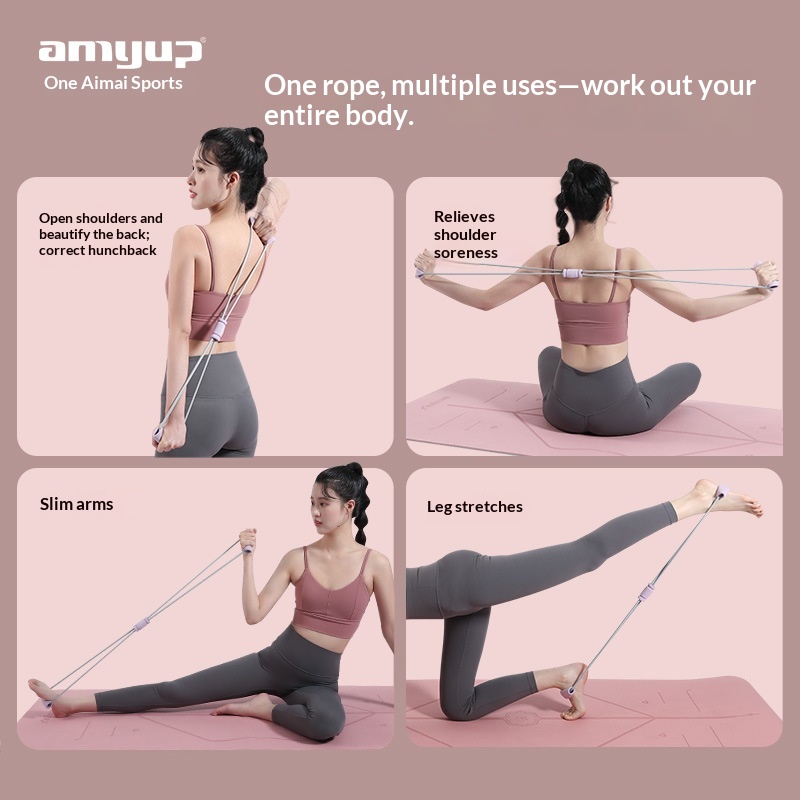 8-Shaped Resistance Band Yoga Chest Expander Beauty Back Exercise Resistance Rope Sports Equipment Indoor Shoulder Opening Fitness Equipment photo 3