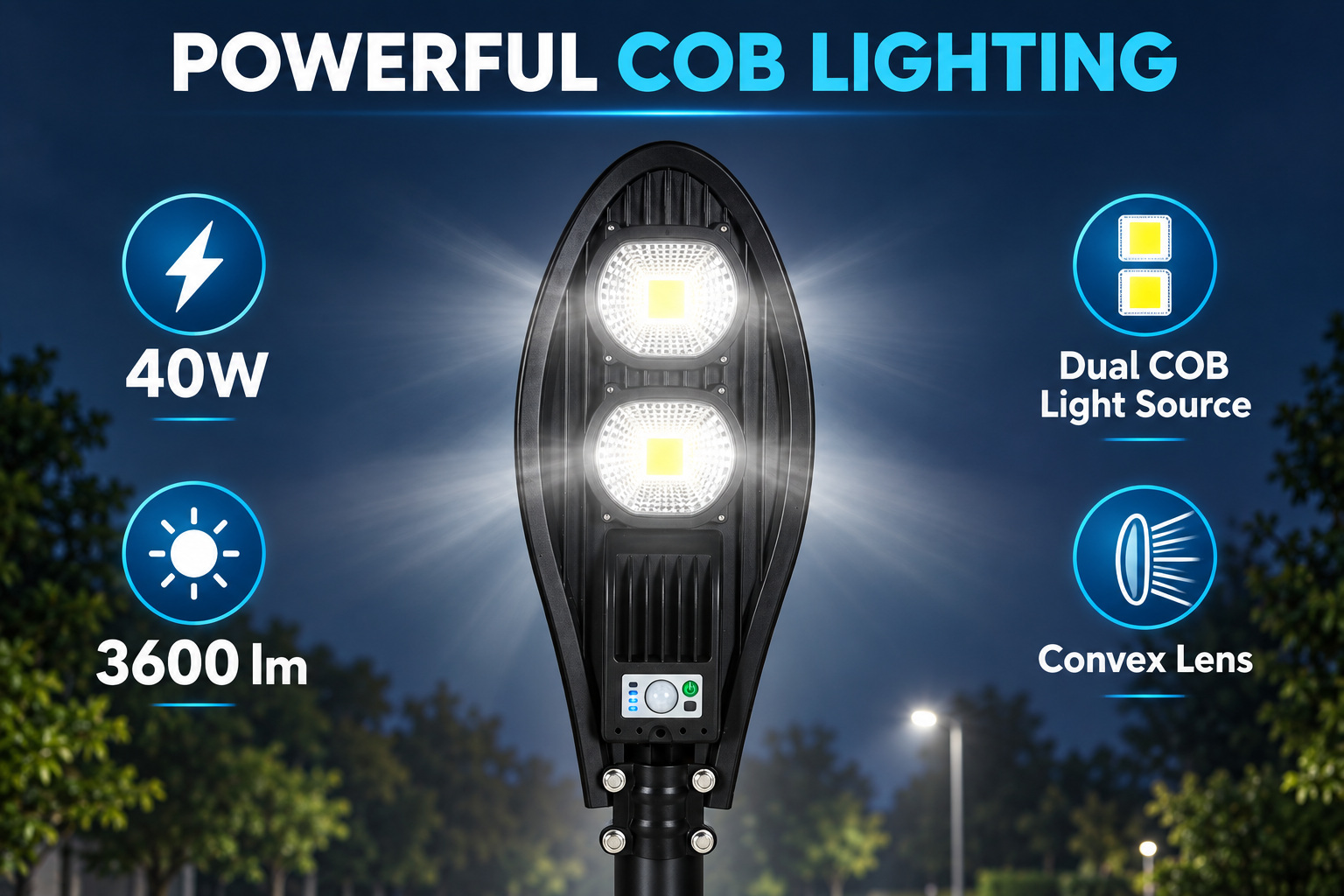 Solar Powered Rechargeable Motion Sensor Waterproof LED Work Light 40W For Auto W736B Street IP65 photo 5