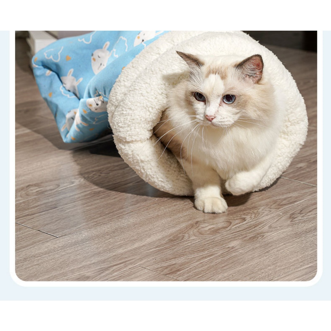 Thickened Cute Cartoon Enclosed Cat Sleeping Bag For Autumn Winter photo 5