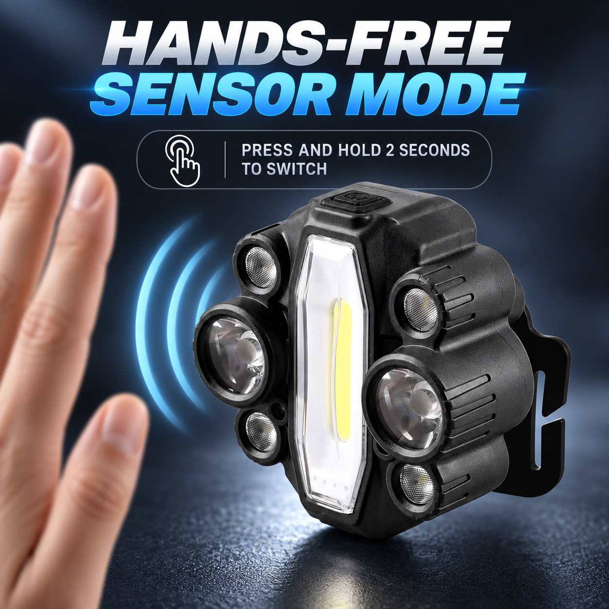 Rechargeable Motion Sensor Magnetic Battery Display LED Work Light 10W Hanging Hook W662 Headlamp Type photo 3