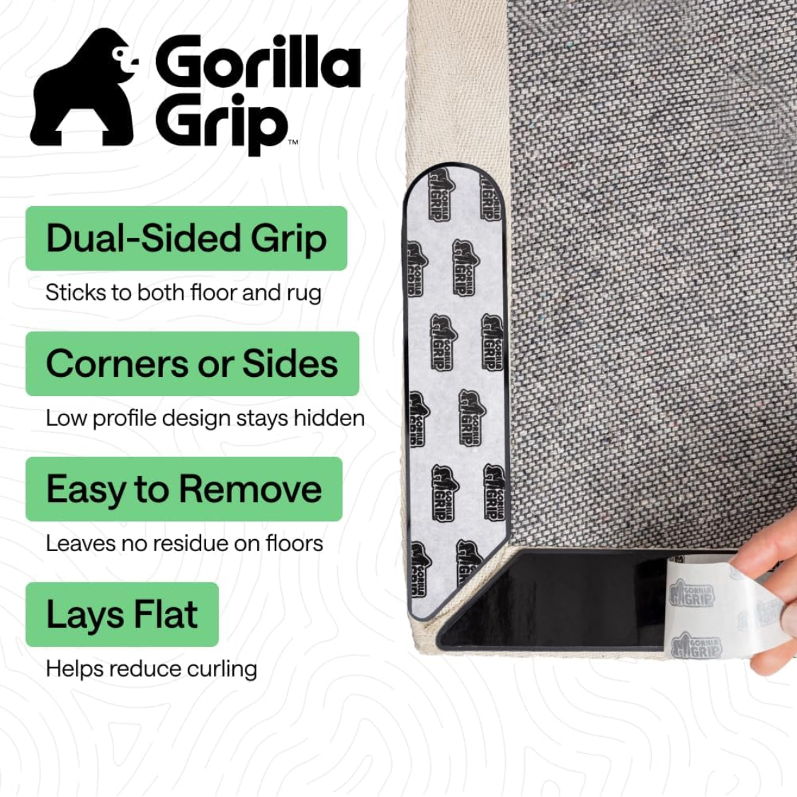 8 Pack Extra Long Black Rug Grippers For Hardwood Floors Non-Slip Carpet Holders Anti-Slip Rug Pads For Home Living Room And Bedroom photo 5